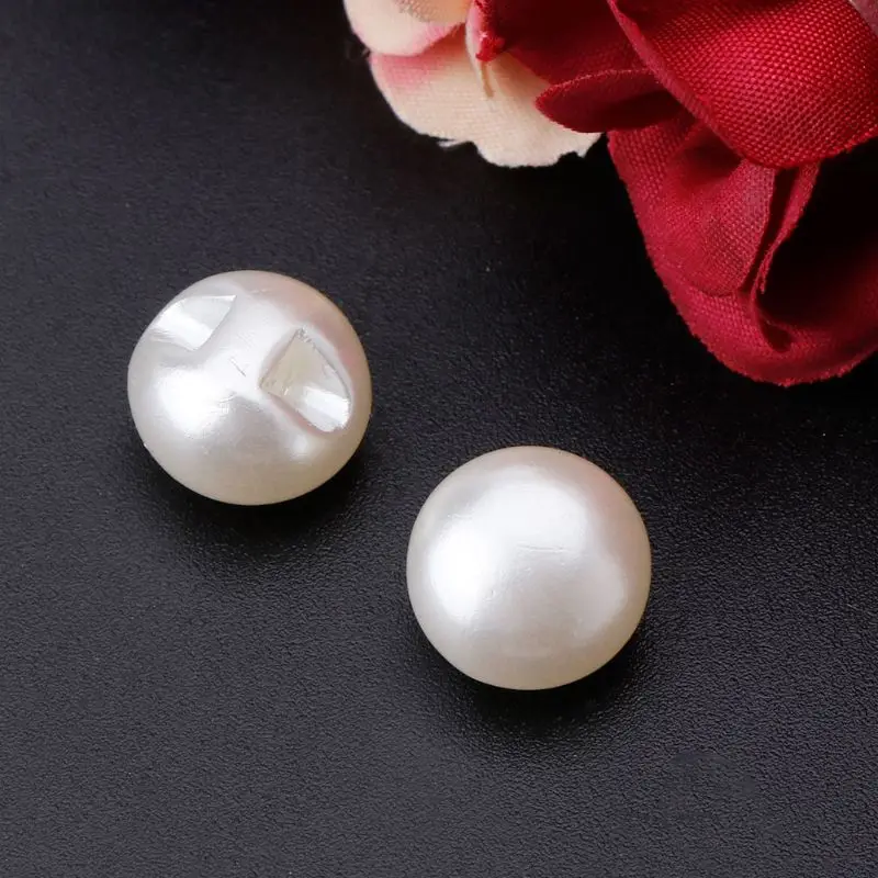 50pcs 10mm 11mm Round Sewing Pearl Buttons For Clothing Sewing Accessories Clothing Scrapbooking Garment DIY Apparel Tool