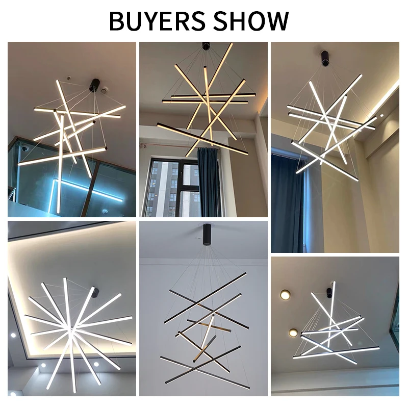 QIYIMEI LED Chandeliers Luster Lights For Stair Hall Dining Living Room Duplex Building Indoor Lighting Fixture Chandelier Lamps