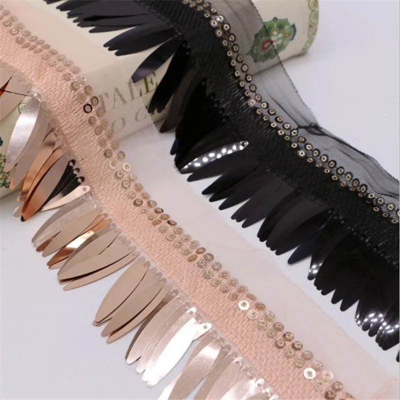 Performance stage clothing accessories mesh yarn bottom sequins barcode lace tassel ribbon skirt decoration materials