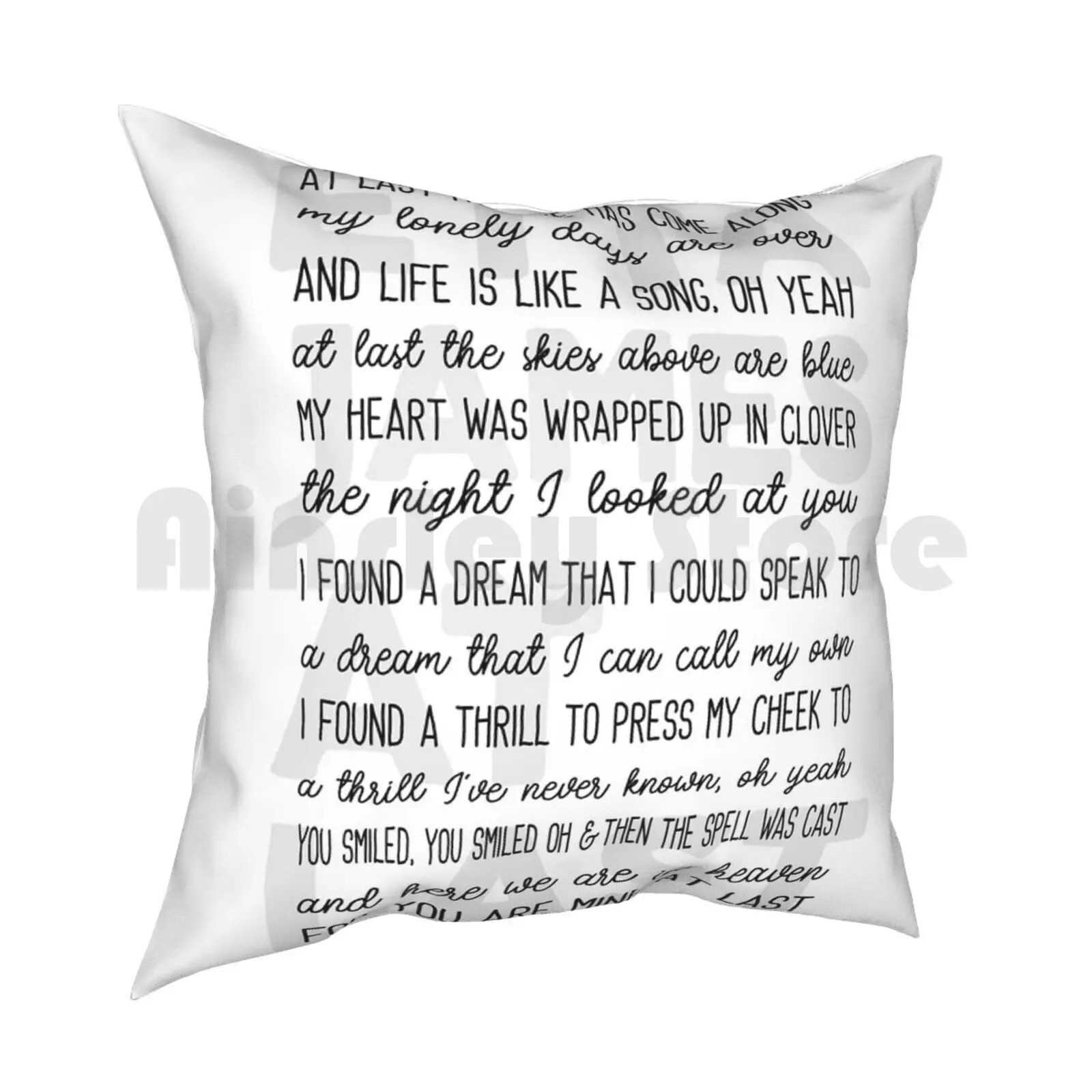 Etta James-At Last Music Print Pillow Case Printed Home Soft DIY Pillow cover Etta James At Last Music Notes Lullaby Song