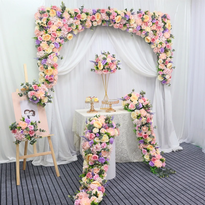 JAROWN Artificial Flower Row Flower Ball Centerpieces DIY Wedding Party Garland Decor Wedding Arch Table Flores Home Decoration