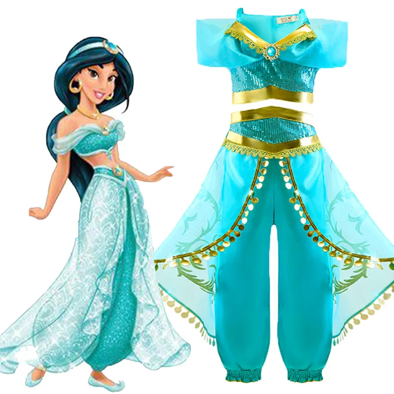 

Halloween Party Arabian Aladdin Dress Girls Kid Summer Jasmine Princess Cosplay Costume Christmas Children's Dress