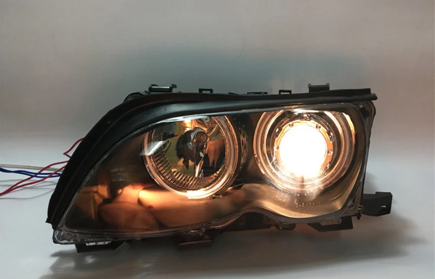 Led Angel Eye Headlight with Lens for Bmw 3 Series E46 318i 320i 323i 325i 328i 330i 1998-2004