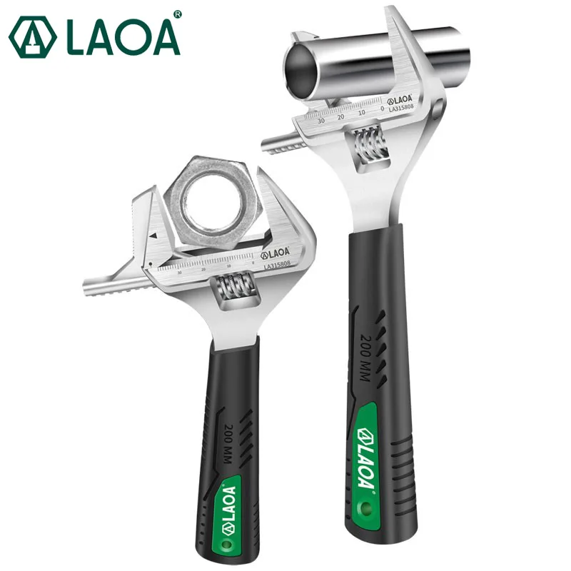 

LAOA 8“ Large Opening Wrench CRV Adjustable Spanner Multi-function Pipe Pliers Made in Taiwan China