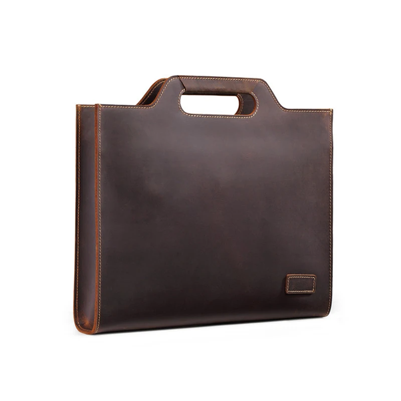 Imagem -06 - Couro Genuíno dos Homens do Vintage Maleta para o Negócio Cavalo Louco Mensageiro Masculino Bolsa para Portátil Bolsa de Viagem de Negócios Bolsa de Ombro Tote