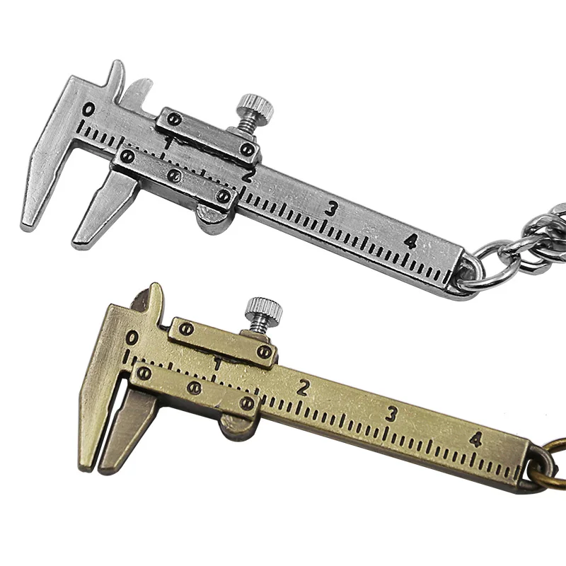 Llavero Vintage Mini Vernier Caliper, llave de coche, 0-50mm, 0-45mm, 1 unidad