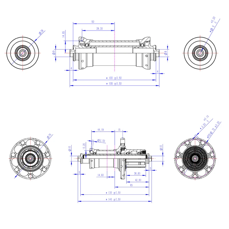ARC Carbon Rennradnabe Vorne 18 Löcher 100mm Hinten 21 Löcher 130mm Straight Pull Fahrradnabe 6 Sperrklinken 72 Klicks Fahrradnabe G3 Wheel Weave – Detail 2