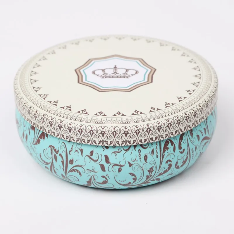 New Multi-Style Printing Portable Round Tea Sugar Coffee Storage Box Desk Organizer Tin Box Kitchen Mousse Cake Packaging Gift