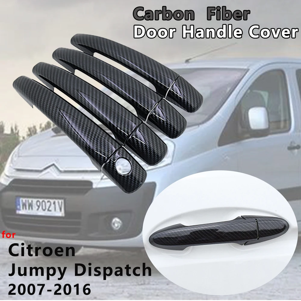 Carbon Fiber Door Handle Cover Exterior Accessories for Citroen Jumpy Dispatch 2007 2008 2009 2010 2011 2012 2013 2014 2015 2016