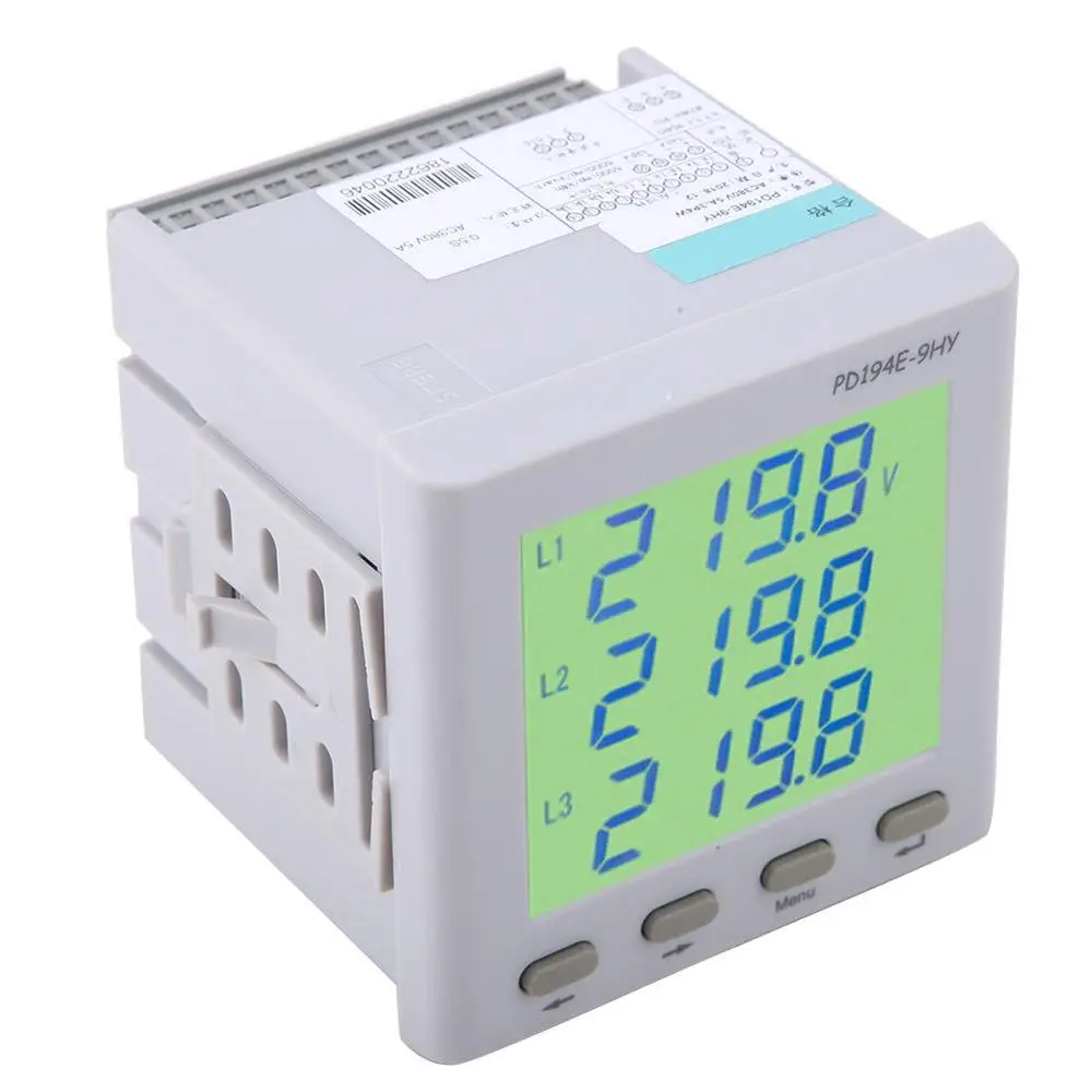 Hot Sale Portable 0.5S Multi-function LCD Harmonic High Precision Energy Meter Power Monitor AC380V 5A-3P4W Din Rail Watt Meter