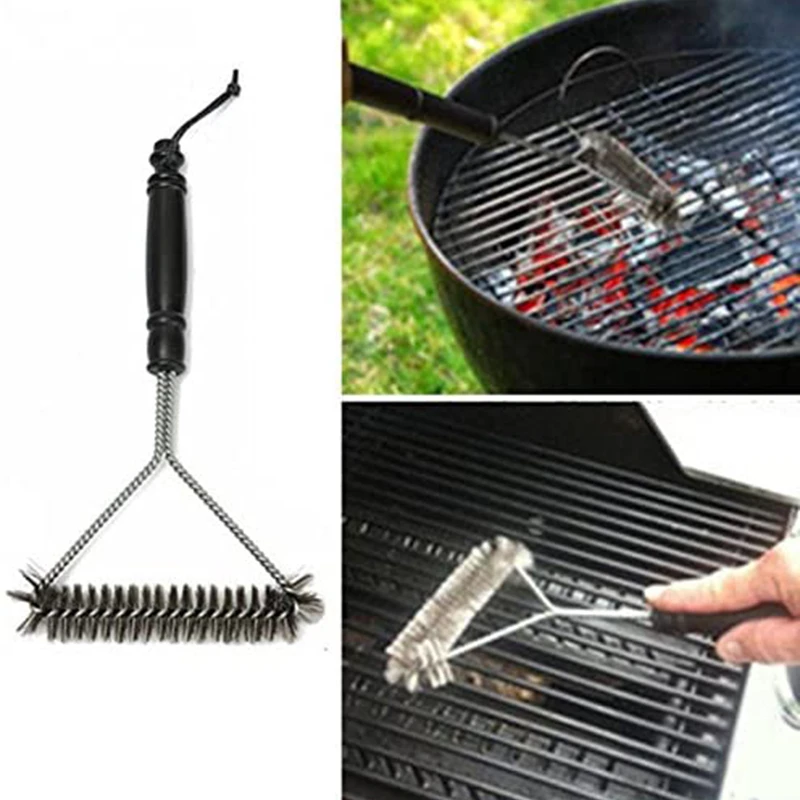 Kitchen Accessories BBQ Grill Barbecue Kit Cleaning Brush Stainless Steel Cooking Tools Barbecue Grill Wire Brush