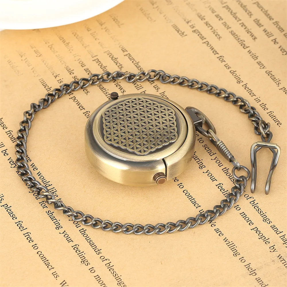 Steampunk Bronze Mechanical Pocket Watch Retro Creative Rotating Cover Roman Numeral Display Manual Mechanism Pendant Male Clock