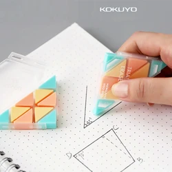 KOKUYO-Borracha Triangular para Esboço de Desenho Fine Art, Multi Pastel, Cookie Color, Lápis, Papelaria Japonesa, Escola, A6879