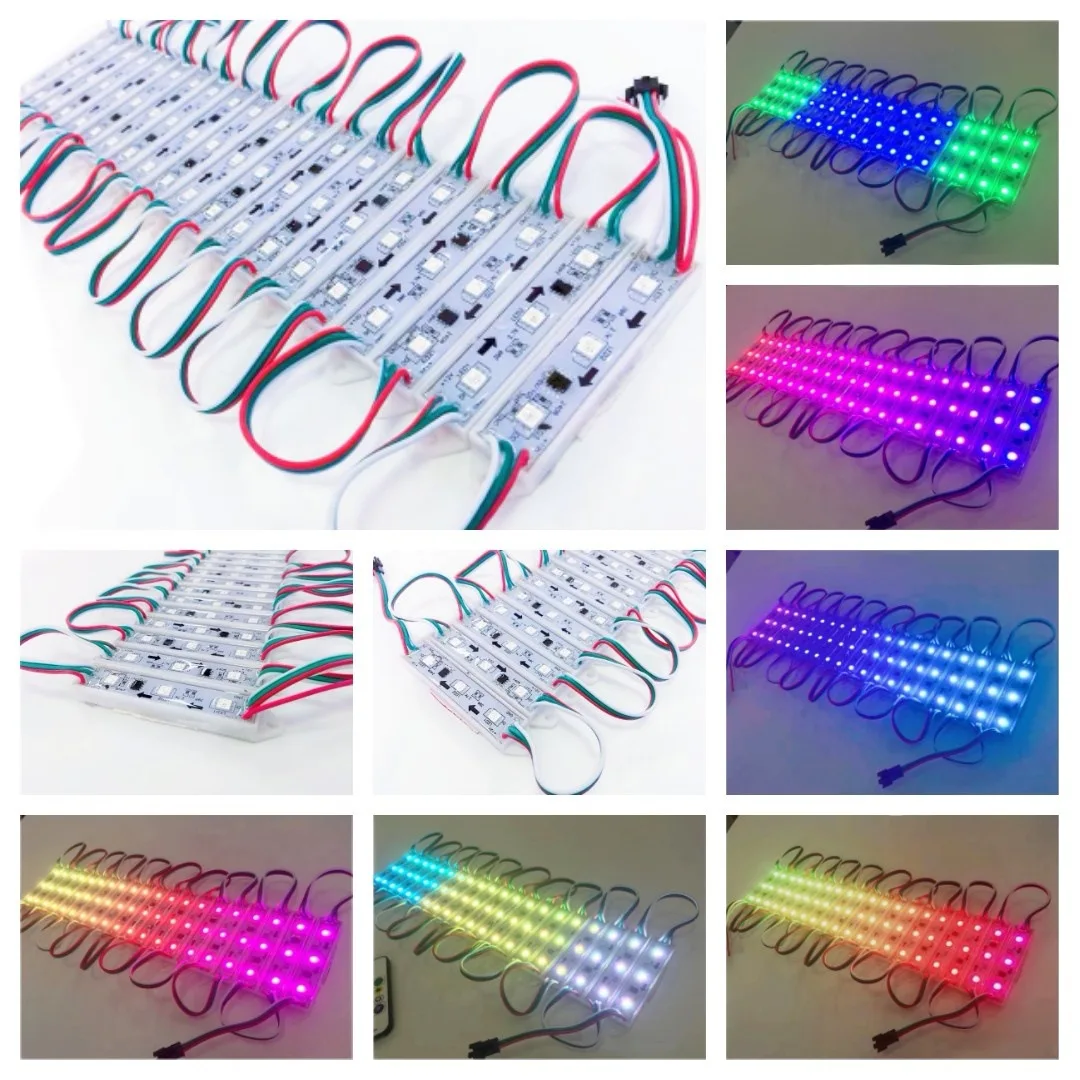 

100 шт., 12 В, 5050 RGB полноцветный светодиодный модуль Pixel 1903IC 2811IC, цветной волшебный цвет, программируемая фотография, буква С Логотипом