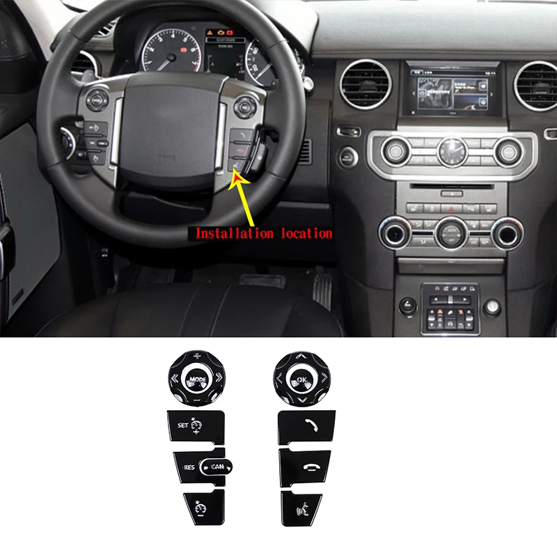 For Land Rover Discovery 4 steering wheel stainless steel button stickers auto parts