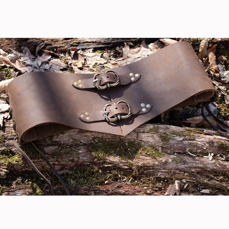 Medieval Wide Leather Belt Costume Steampunk Accessory Women Viking Knight Cosplay Antique WaistBand Festival Girdle For Dress