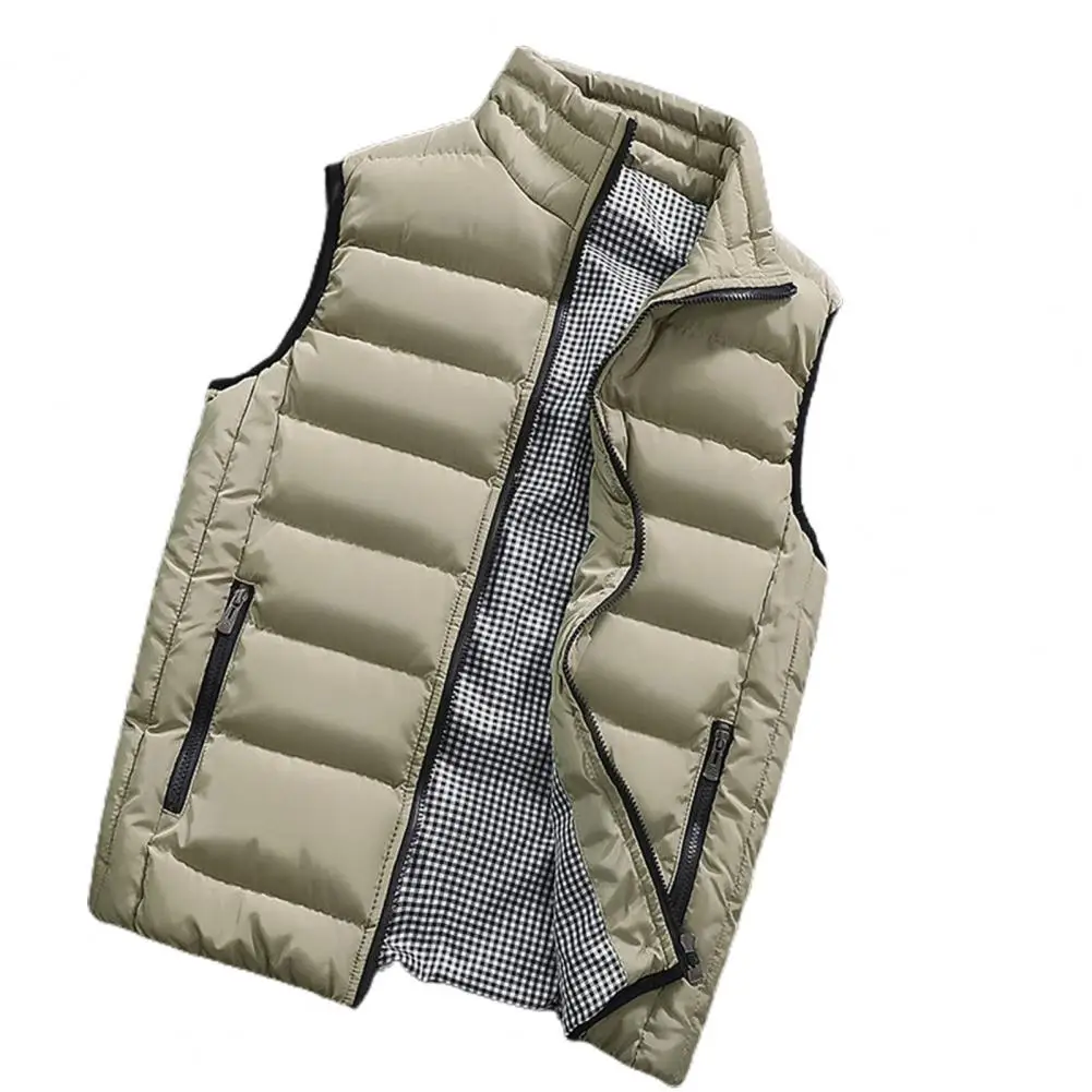 Oversize Down Coat Men Vest Waterproof Padded Thick Warm Winter Waistcoat for Men Down Jacket Vest Work Daily Wear