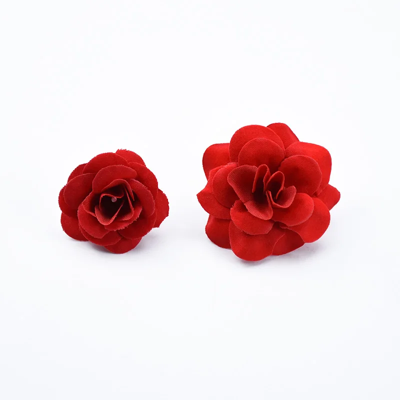 10 Stück Seide rote Rosen Kopf Weihnachtsdekoration für Zuhause Sammelalbum Hochzeit Brautaccessoires Ausverkauf DIY Geschenke Künstliche Blumen