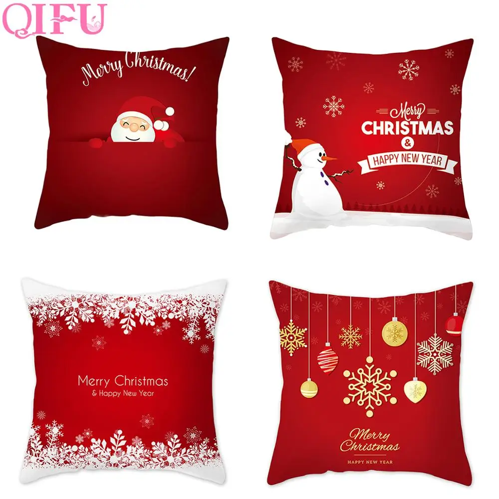 

Merry Christmas Decor for Home 2024 Christmas Ornaments Christmas Pillowcase Navidad Xmas New Year 2025 Elk Snowflake Santa 45cm