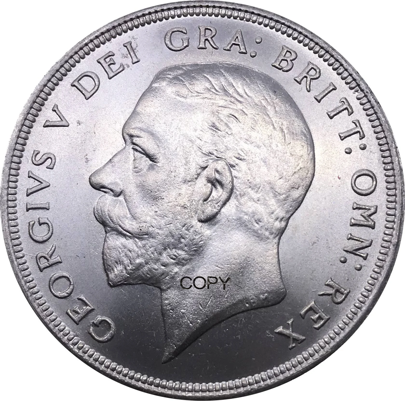 1929 Coin Great Britain UK 1 Crown George V Cupronickel Plated Silver Metal Collectible Antique Imitation Replica Coins