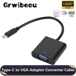 Adaptateur de câble USB Type-C vers VGA femelle, USB 3.1 vers VGA, MacPlePro, MacPleAir 2019, Dnomebook, Samsung Galaxy S9, S8