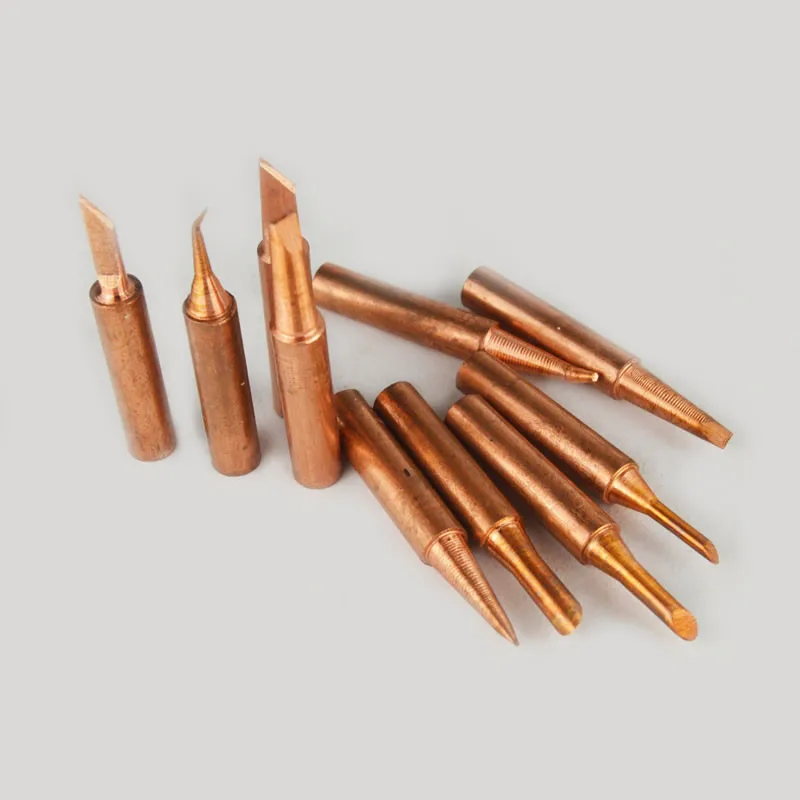 Pure Copper 900M-T Soldering Iron Tip Lead-free Solder Tips 900M-T-0.8D 1.2D 3.2D I SK SI 2C 4C Welding Head BGA Soldering Tools