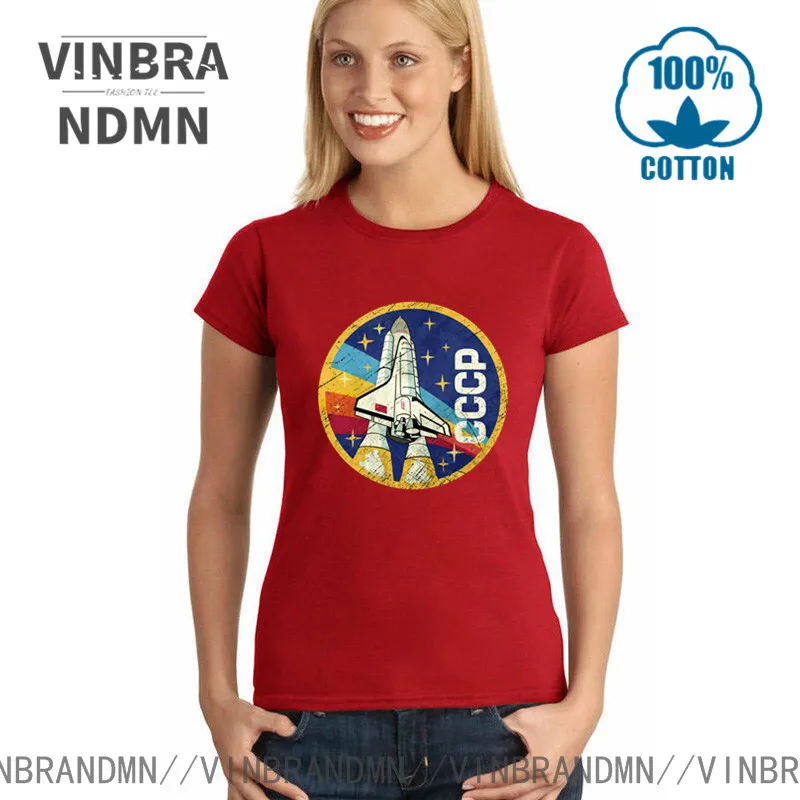 3D Funny USSR CCCP Shirt Casual T Shirt Women 2020 The Soviet Union Russia Space Tshirt Top Tee Rocket Shuttle Emblem V01T-Shirt