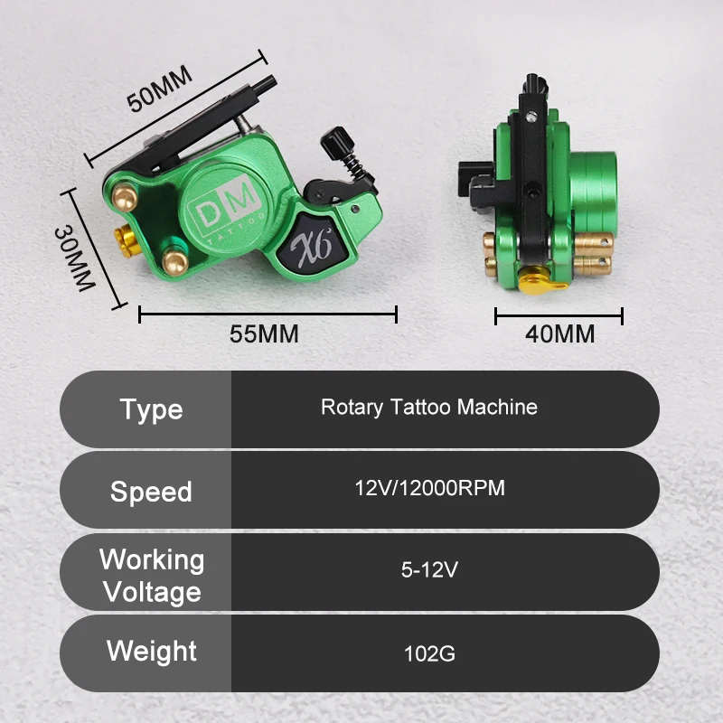 Professional Rotary Tattoo Machine  4MM Stroke Custom Motor Powerful Machine Soft Hard Hit Adjuster Tattoo Gun