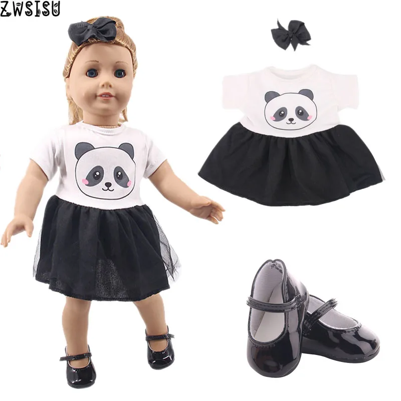 Doll Clothes Bow Tie+Dress+Shoes 14 Styles Available For 18 Inch American&43 Cm Born Doll Generation Christmas Baby Girl`s Toy