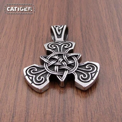 Free Shipping Vintage Witch Triquetra Trinity Celtic Knot Necklace 316 Stainless Steel Pentagram Triple Magic Pendant