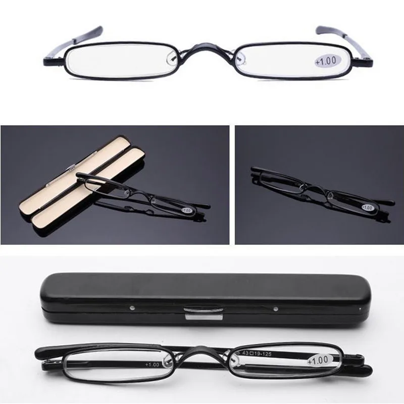 

Men's Portable Pen Holder Reading Glasses Ladies Ultra Light Compact Metal Reading Glasses Send High-Grade Glasses Case