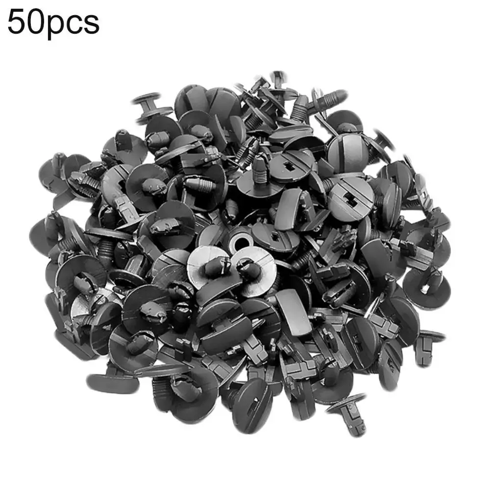 50Pcs Car Push Type Rivets Bumper Fender Fixed Clamp Automotive Fastener Rivet Holder Accessories Black for Citroens