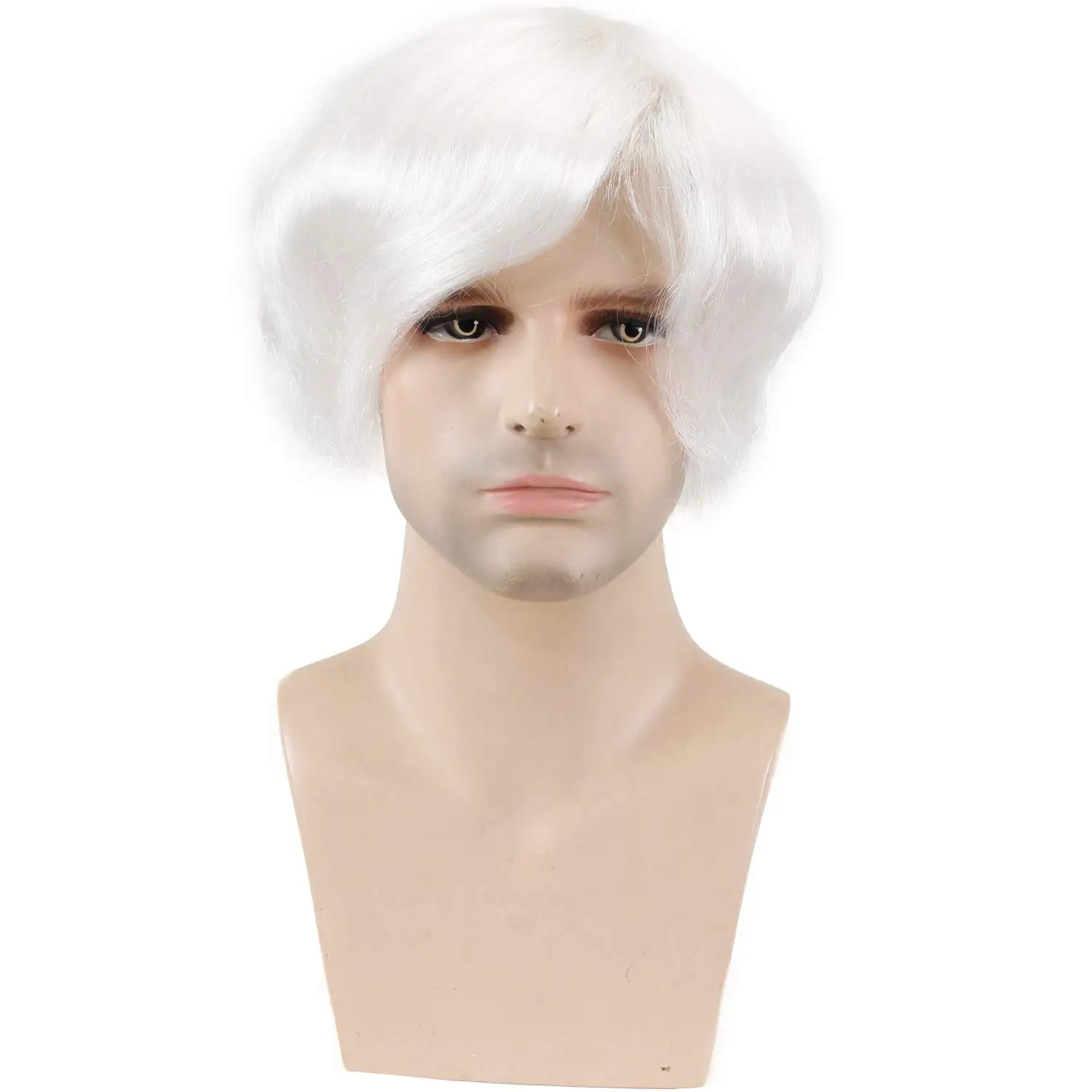 Eseewigs Durable Breathable French Lace And PU Men\'s Toupee European Real Human Hair Replacement For Men Hairpiece White Color