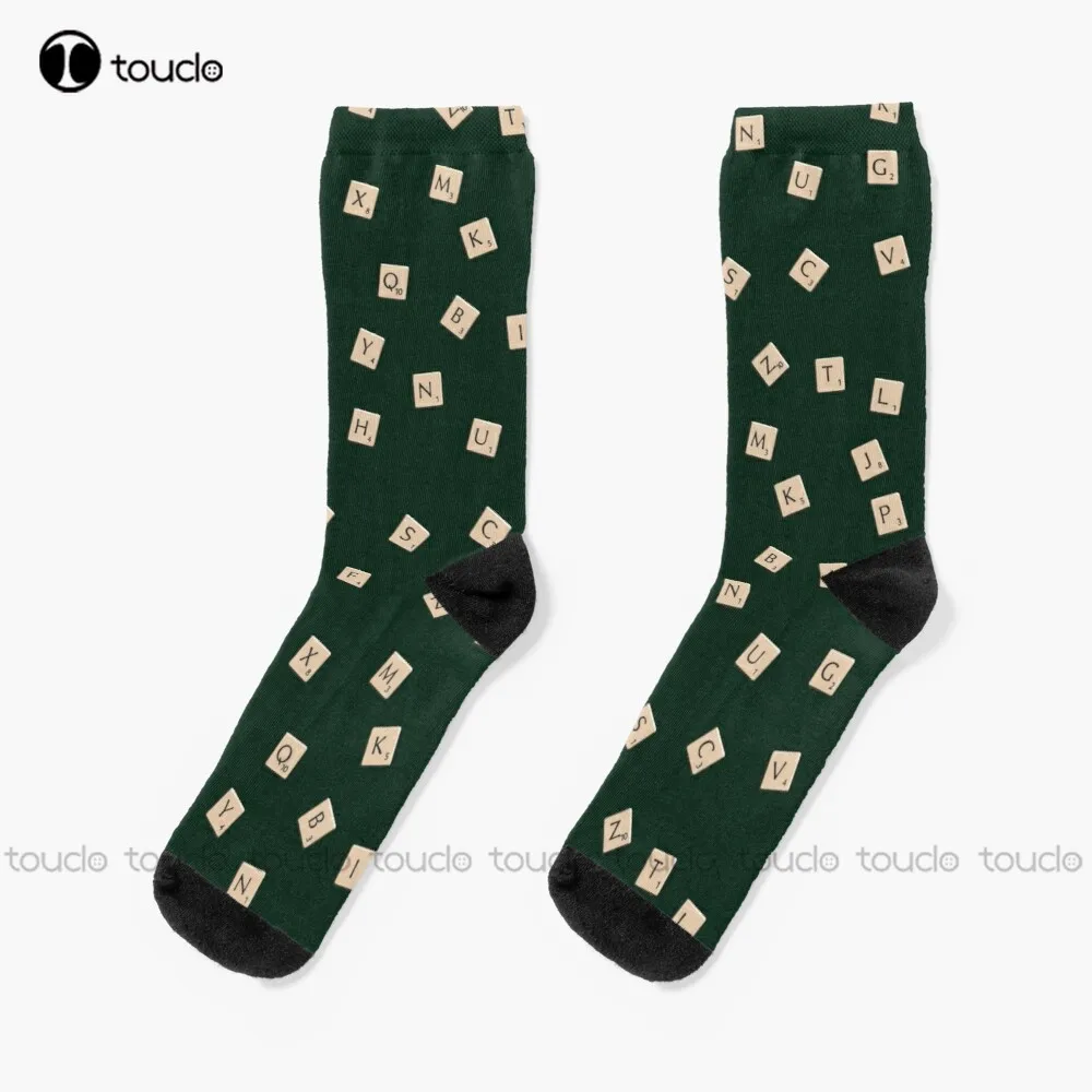 New Scrabble Socks Cute Socks Personalized Custom Unisex Adult Socks Popularity Holiday Gifts Teen Socks