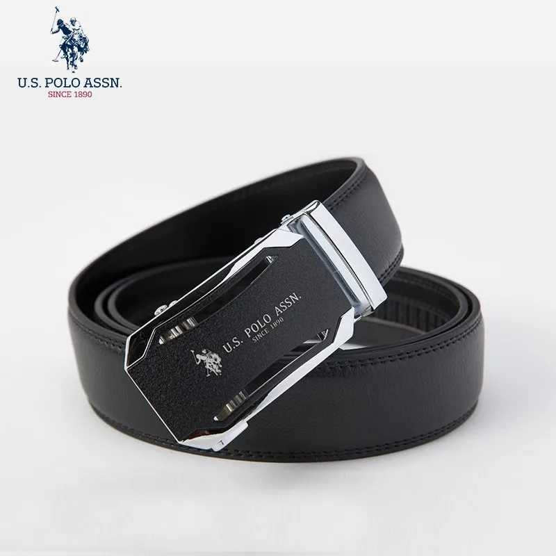 Us Polo Assn Men\'s Cowhide Belt Business Casual Formal Wear Fashion Youth Wild Tide Brand New Gold And Silver Color Belt