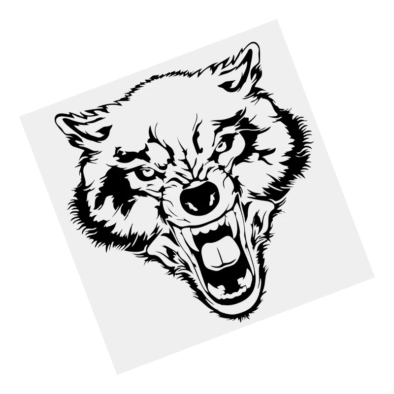 S51745# Black Transparent Car Stickers Vinyl Decal Wolf. Wolf face. Growl Motorcycle Decorative Accessories