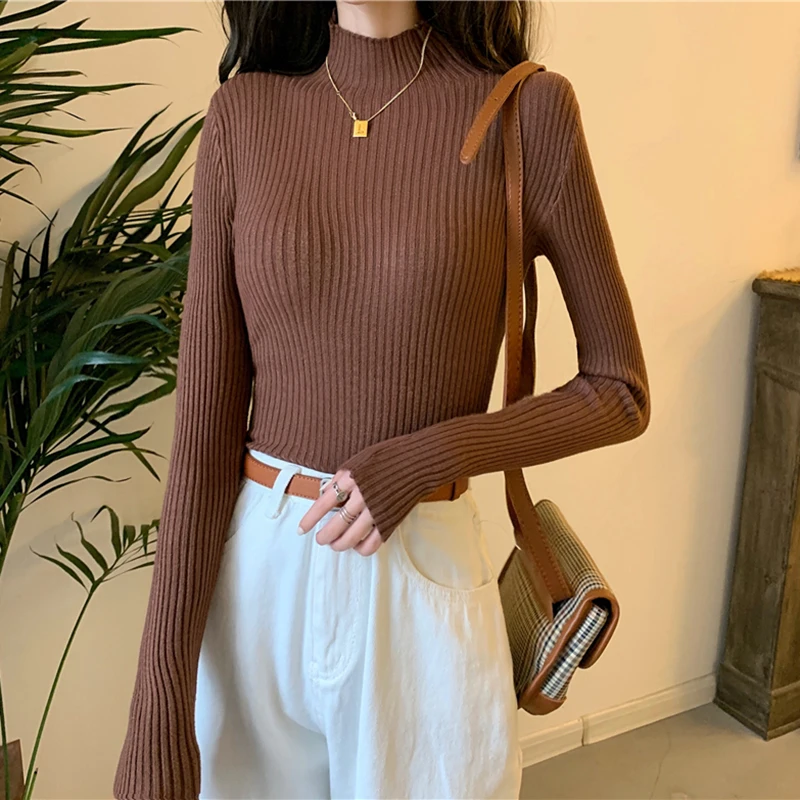 2024 clothes Knitted woman sweaters Pullovers Autumn Winter Basic women\'s jumper Slim women\'s sweater cheap pull long sleeve