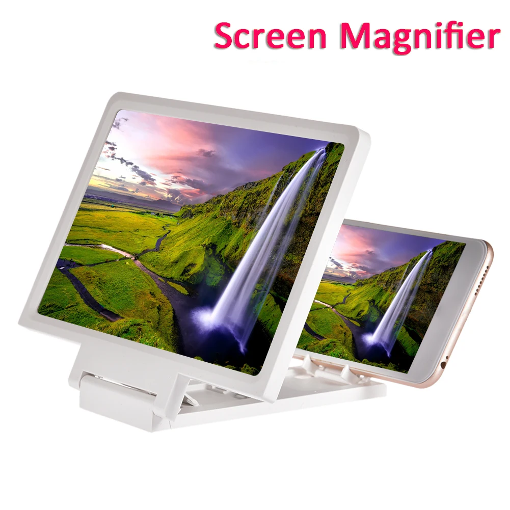 Mobile Phone Screen Magnifier 8.2 Inch Eyes Protection Display 3D Video Screen Amplifier Folding Smart Phone Bracket