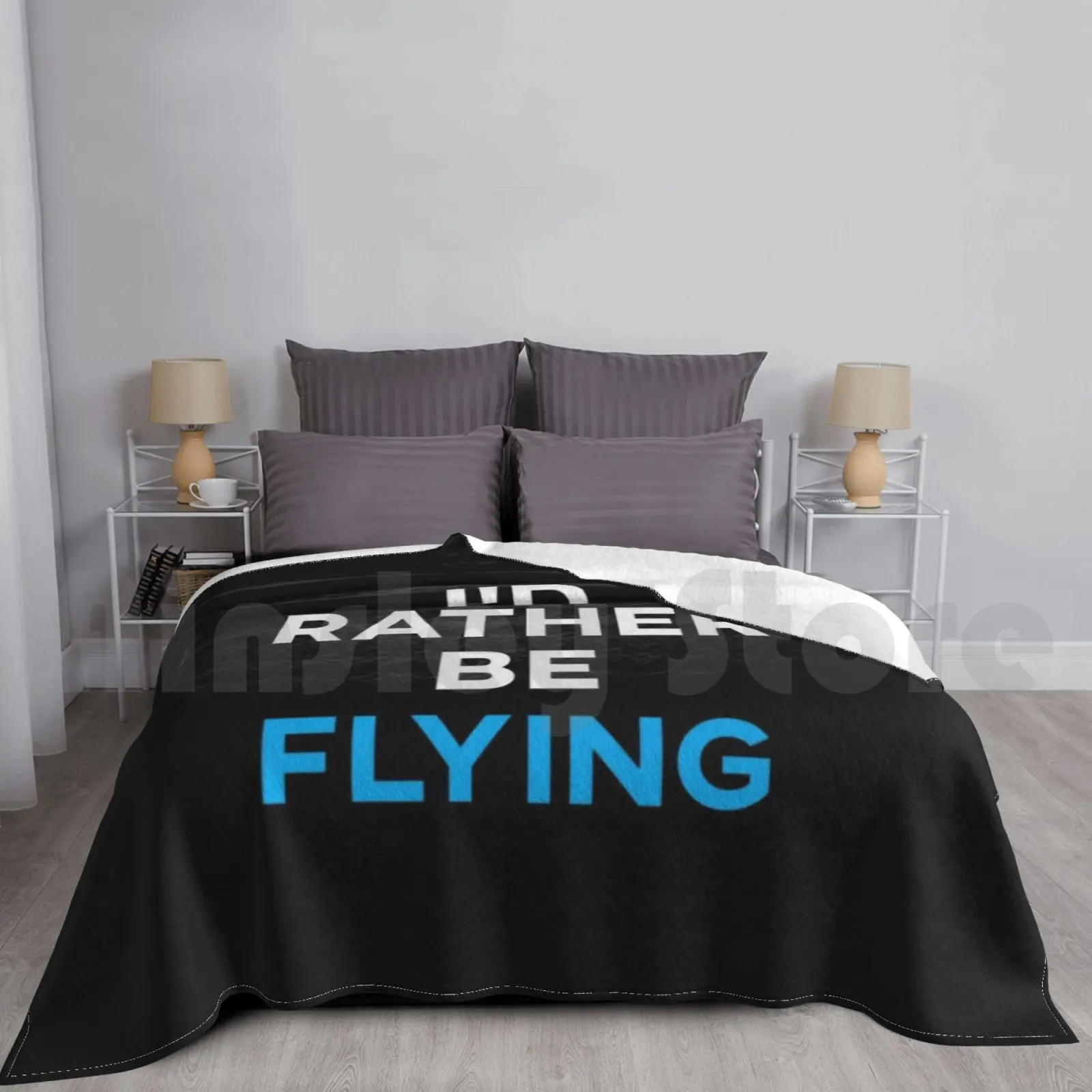 I'd Rather Be Flying Blanket Super Soft Warm Light Thin Flying Flight Fly Pilot Pilots Airplane Air Plane Fpv Drones