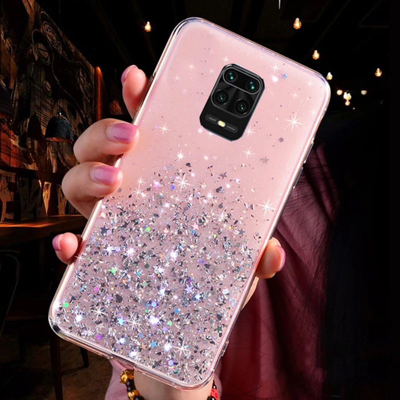 Case For Xiaomi Redmi Note 9 Pro Cases Bling Glitter Cover Xiaomi Redmi K40 Note9 9Pro Note 10 9 8 7 11 Pro Plus 8T 9S 10S Cover