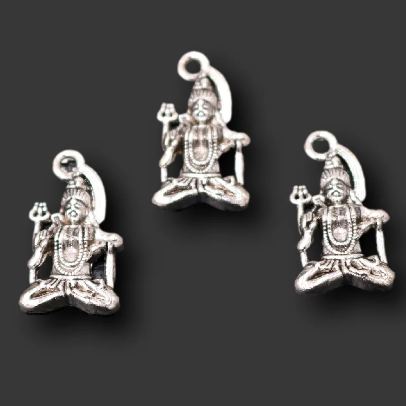 15pcs Silver Plated God of Destruction Shiva Pendants Retro Earrings Bracelet Metal Accessories DIY Charms Jewelry Crafts Making