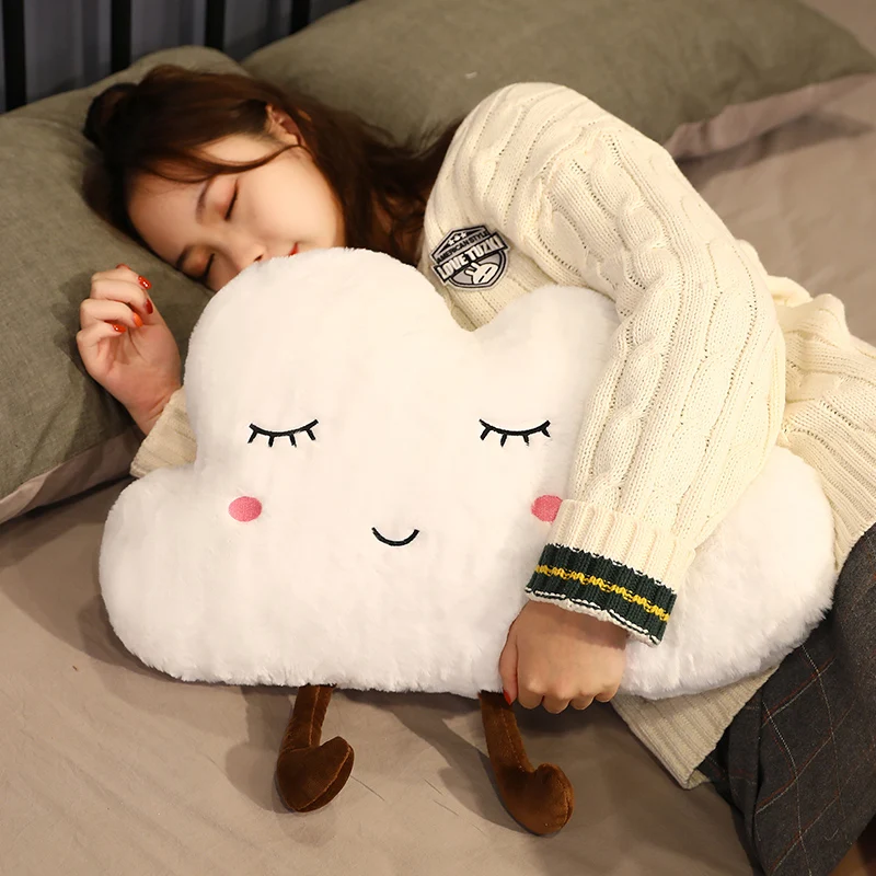 Oreiller en peluche de nuage de dessin animé pour enfants, jouet en peluche doux, coussin Kawaii, décoration d'intérieur pour filles, cadeau d'anniversaire pour bébé, nouveauté