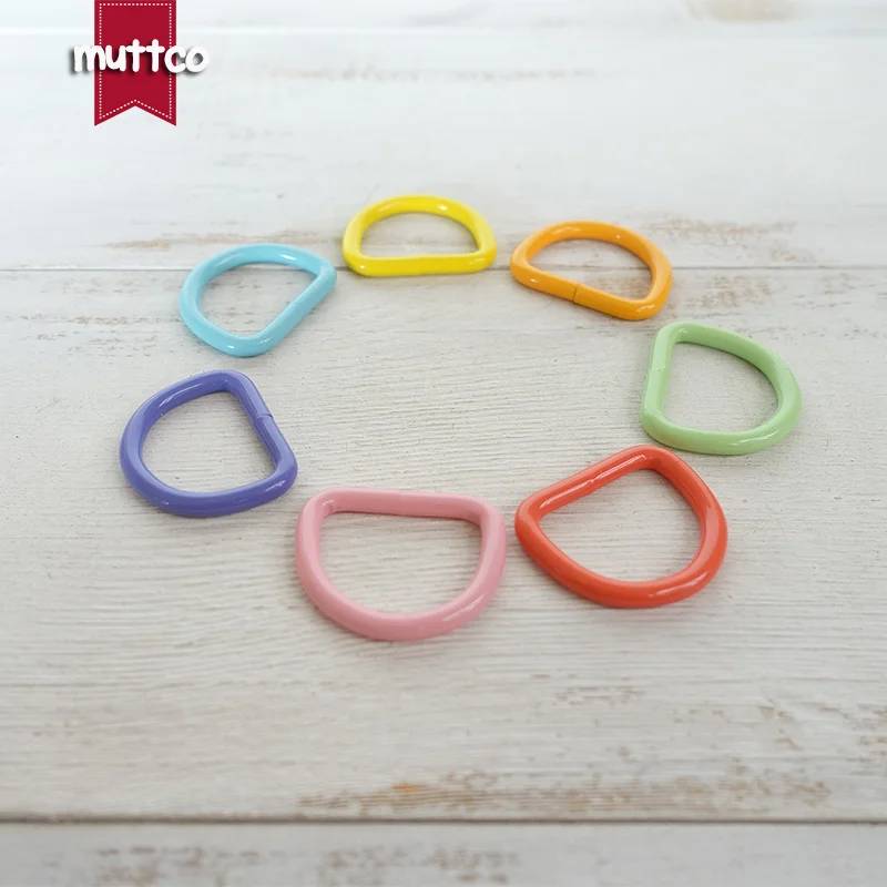 1pc Metal Colourful D ring DIY for Dog Collar 25mm Connection alloy metal Buckles DIY Semi Ring Webbing Clasp Clip