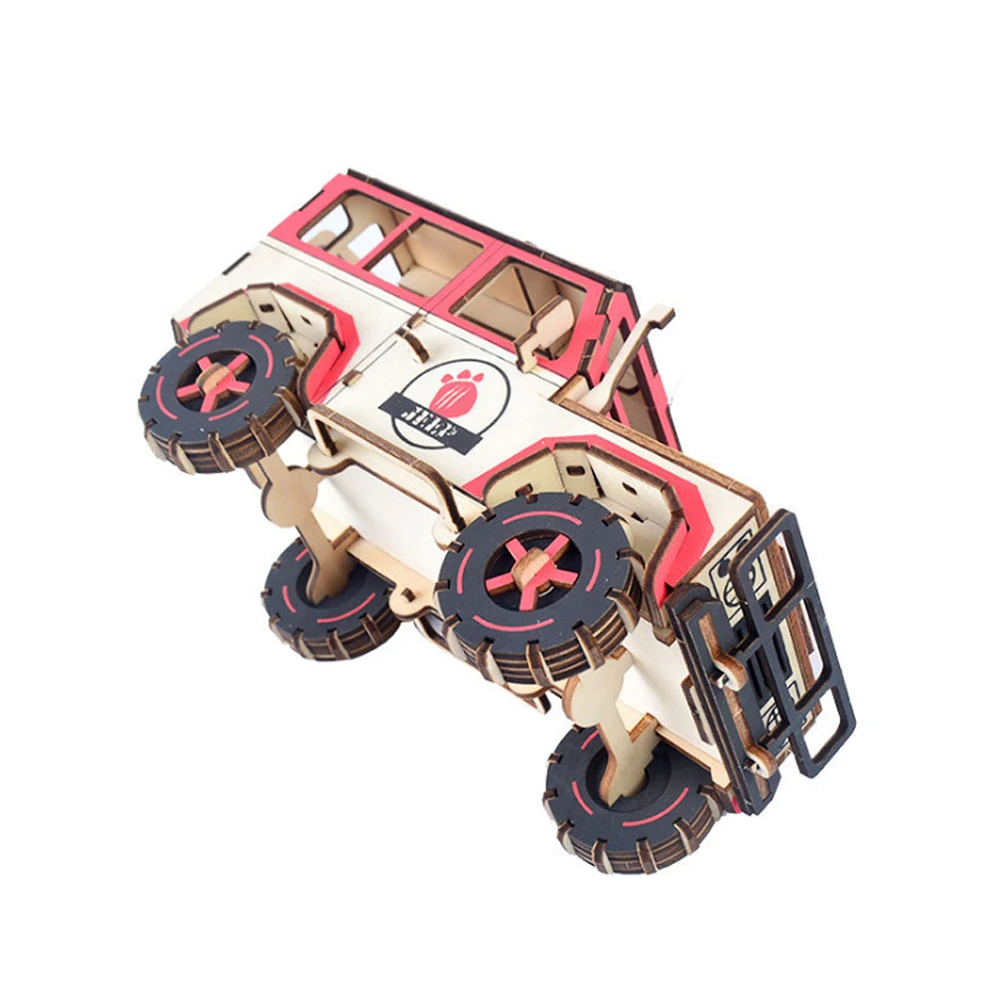 3D Puzzle DIY Kreative Donner SUV Holz Modell Gebäude Kit Spielzeug Hobby Geschenk für Kinder Erwachsene P76