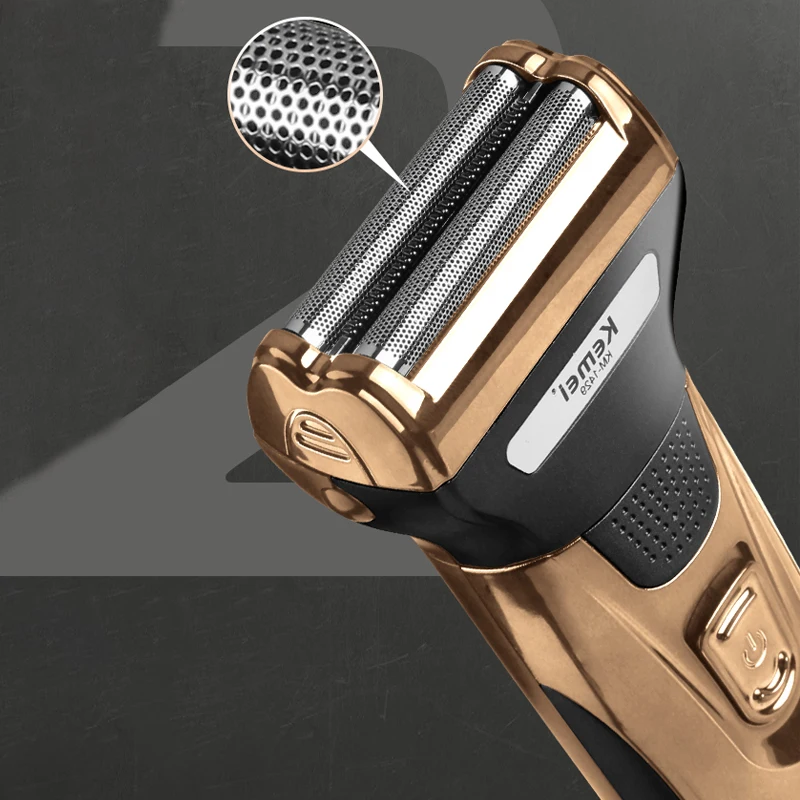 Kemei 3in1 أدوات للعناية الشخصية ماكينة حلاقة كهربائية للرجال أداة تهذيب شعر اللحية الجسم الأنف الأذن ماكينة حلاقة الوجه قابلة للشحن