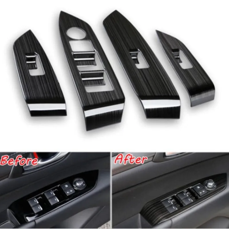 For Mazda CX-5 CX5 2017 2018 2019 2020 LHD Window Switch Panel Adjust Cover Trim Stickers Strips Garnish Decoration Car Styling