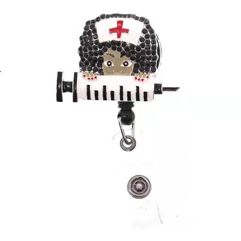 

Black Girl lives Matter Medical Rhinestone Retractable ID Nurse Badge Reel/Holder for Nurse Accessories