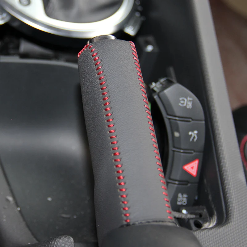 

Custom Car Hand Brake Covers Top Layer Leather Case for AUDI TT Handbrake Grips Cover DIY Auto Genuine Leather Handbrake Cover