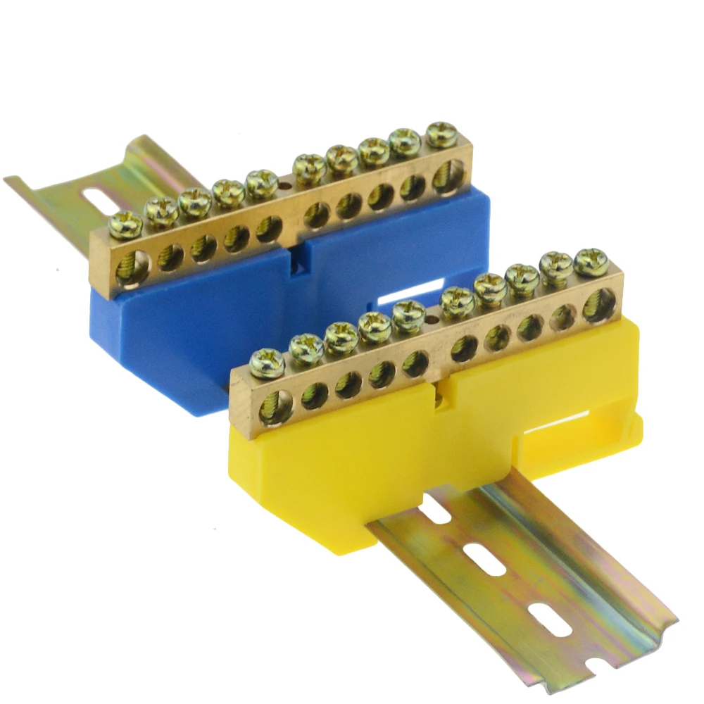 1pcs distribution box rail terminal block Flame retardant plastic wire arc terminal block Connector terminal 6 8 10 12 hole