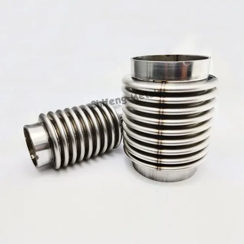 Imagen 2 del producto SS304 Válvula de alivio de presión de doble capa conexión suave Tubo flexible Acoplador de junta flexible de fuelle Longitud de 102 mm